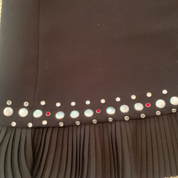 Sandro - Black Long Sleeve Embellished Dress w/ Ruffles - Picture 5 of 6